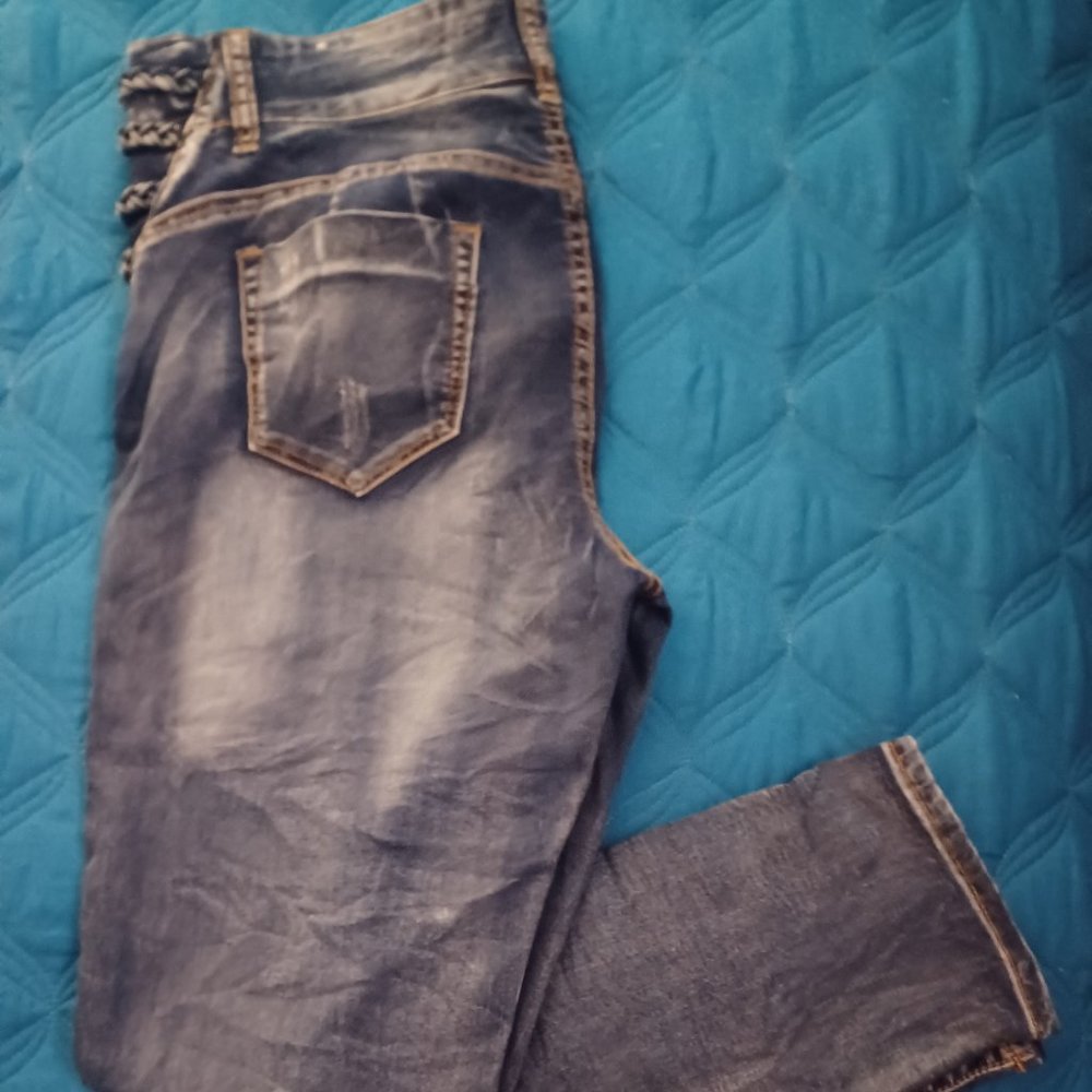 VIP Jeans Stonewash Distressed Blue Jeans Size 13/14